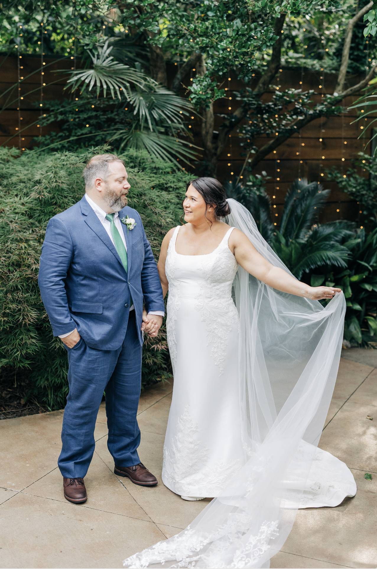 Newlywed portraits at the River Road and Jasmine House