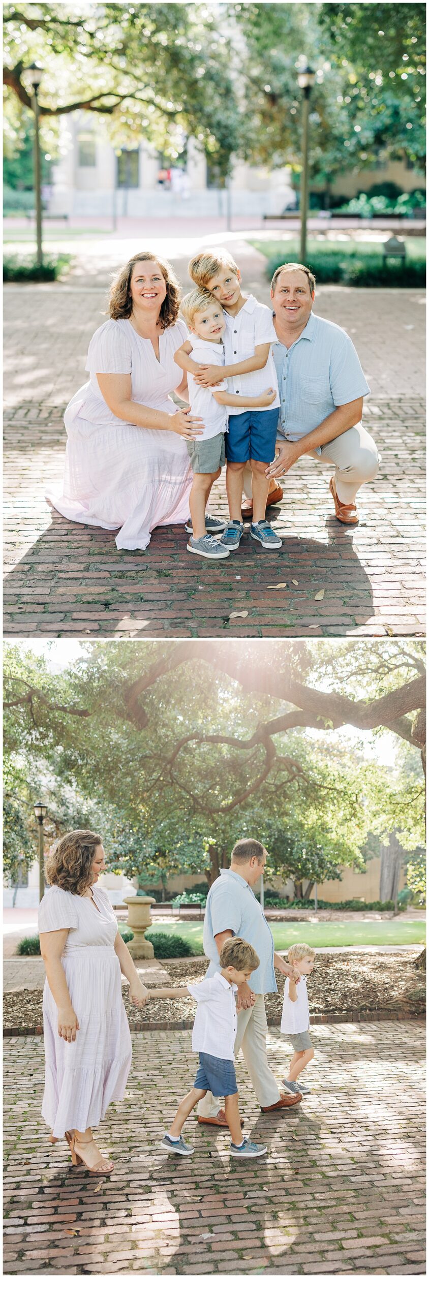 Photograph of an extended family and the kids at the Horseshoe in Columbia, South Carolina 