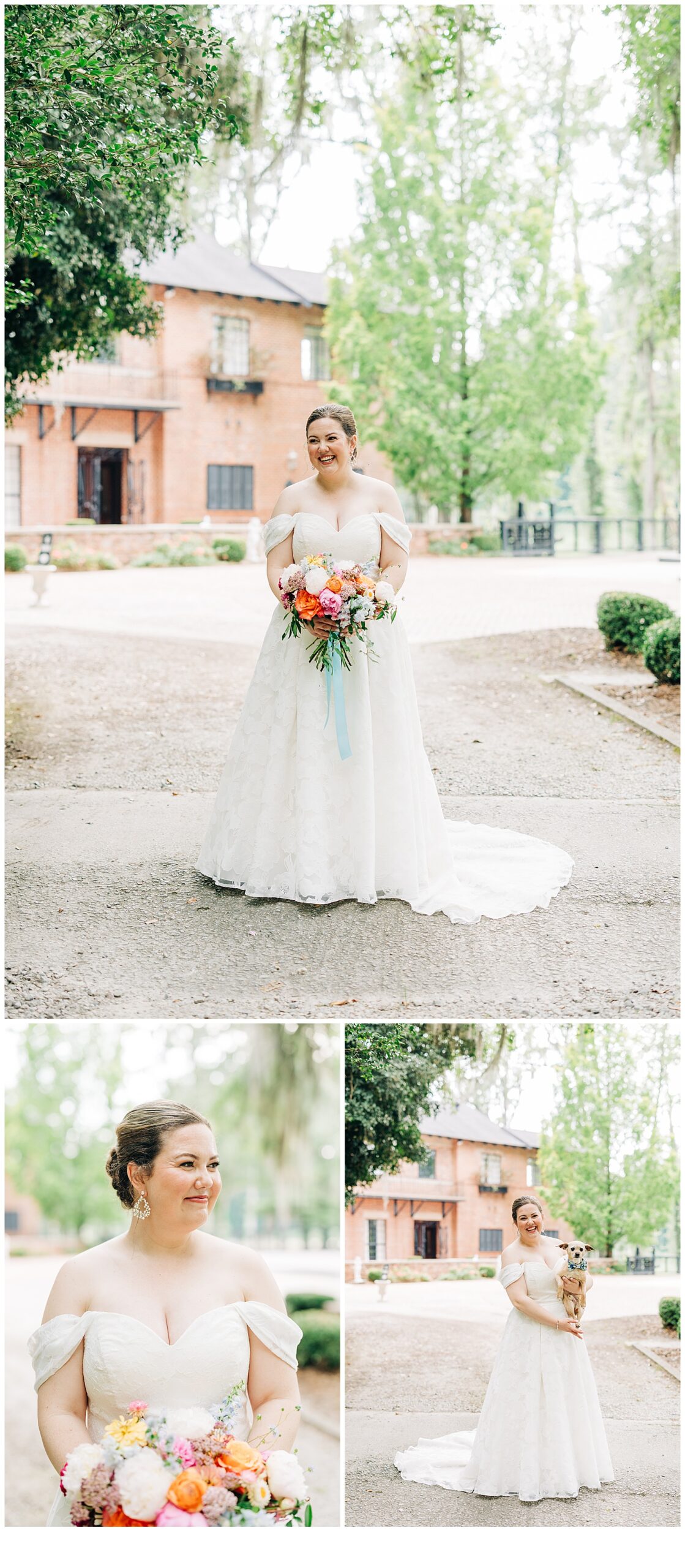 Bride with her dog at Adam’s pond 