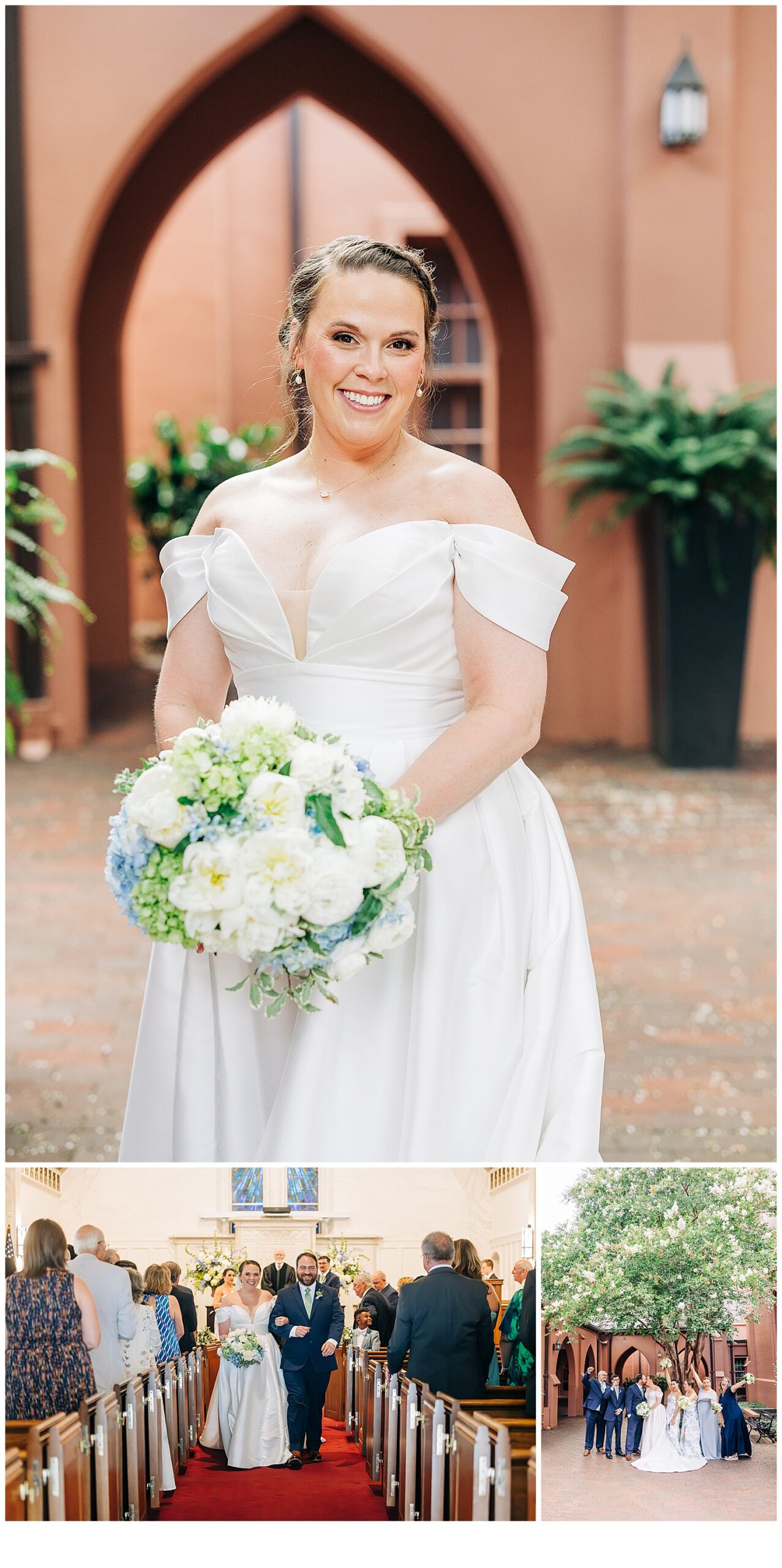 Portrait of the bride on her wedding day in Columbia, SC.