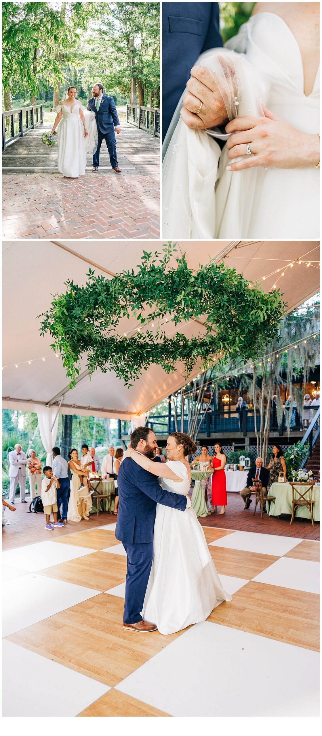 Pictures of the bride and groom and their first dance