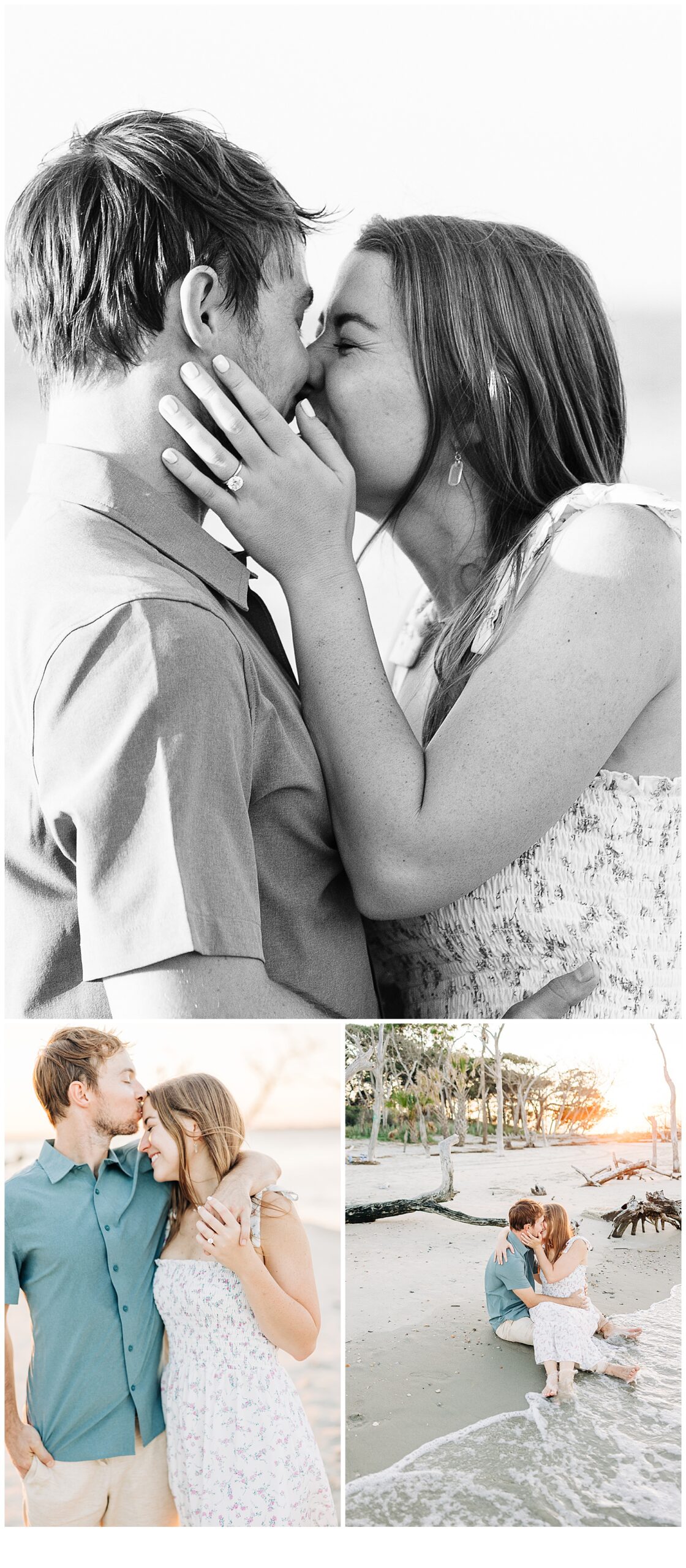 Sweet intimate engagement pictures at folly Beach