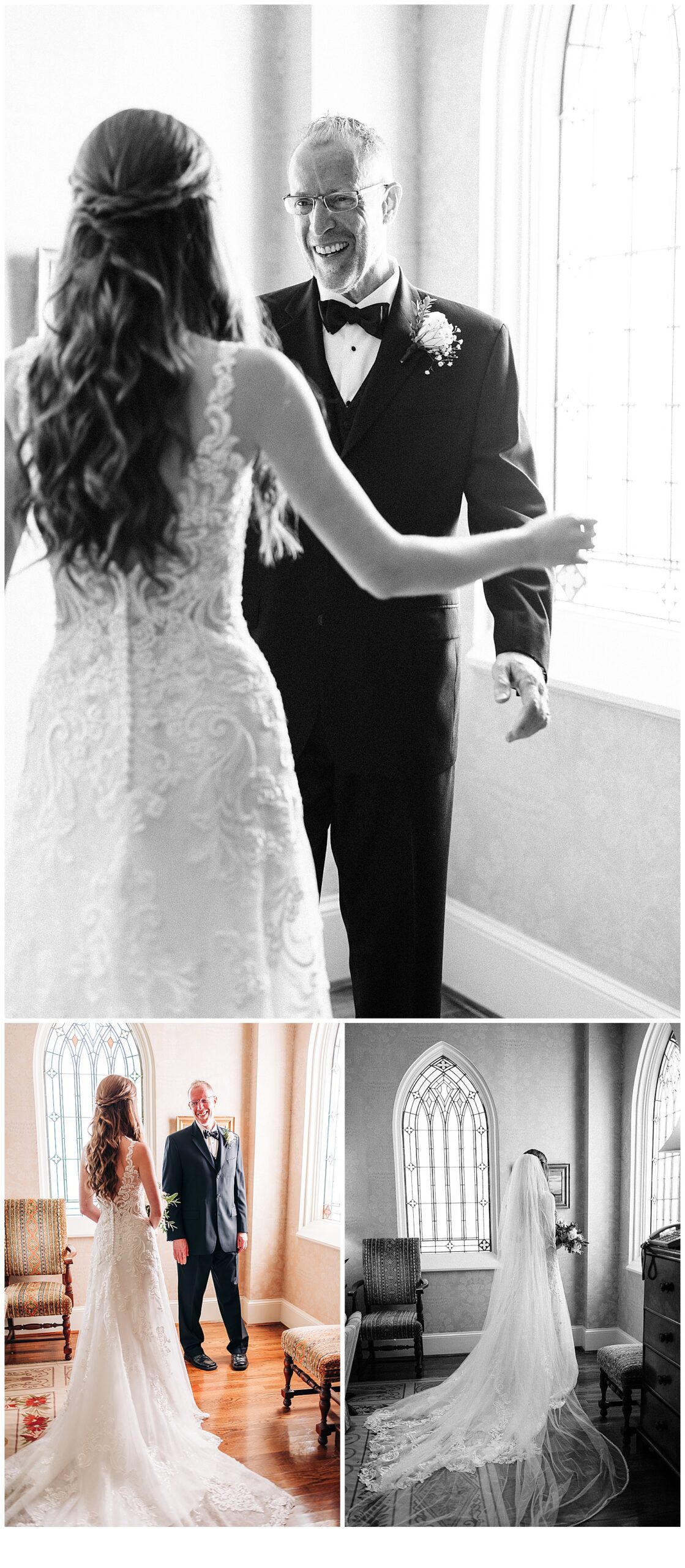 Father seeing the bride for the first time