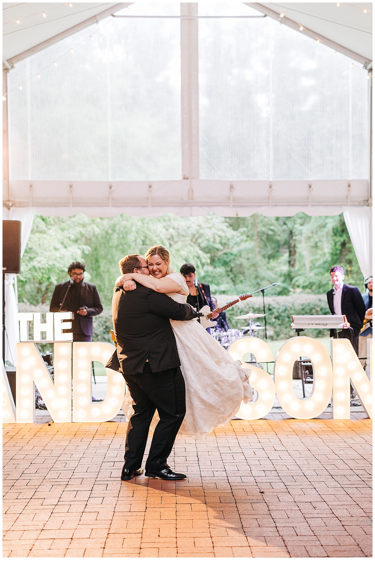 Husband and Wife first dance at Adam’s pond