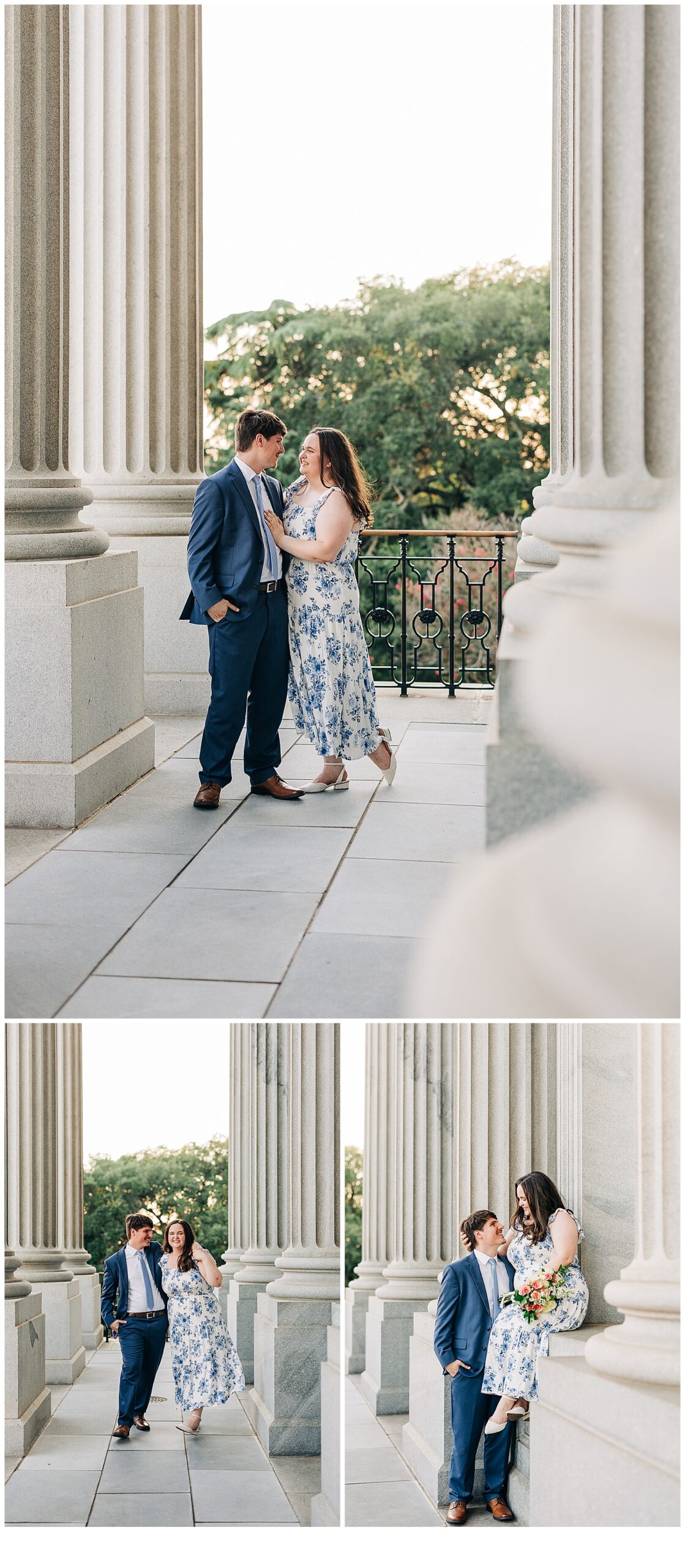 Columbia, South Carolina engagement pictures looking At each other