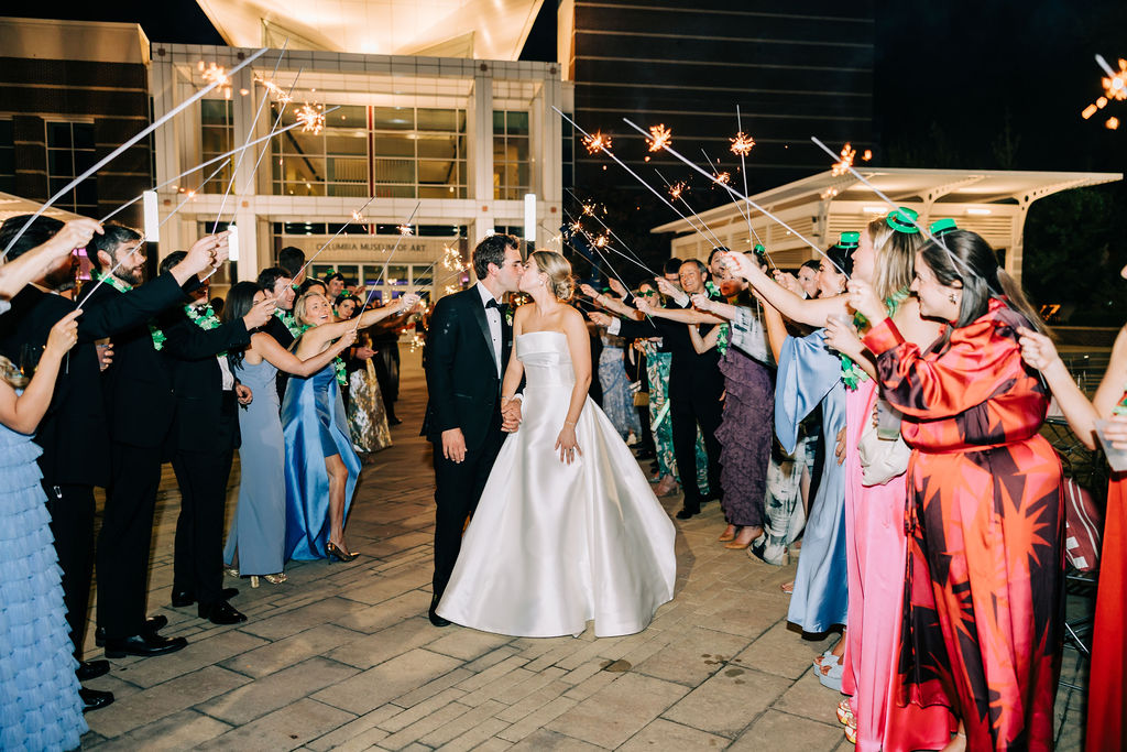 Sparkler exit wedding photo – slow walk for last moment