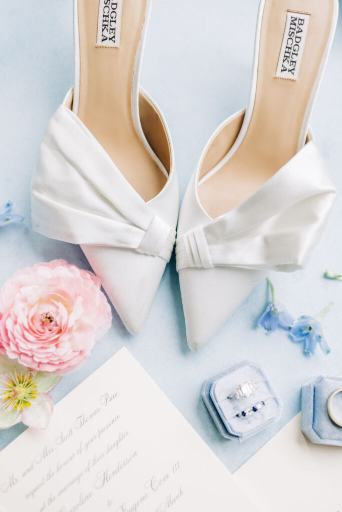 Bride breaking in shoes – pre-wedding checklist item
