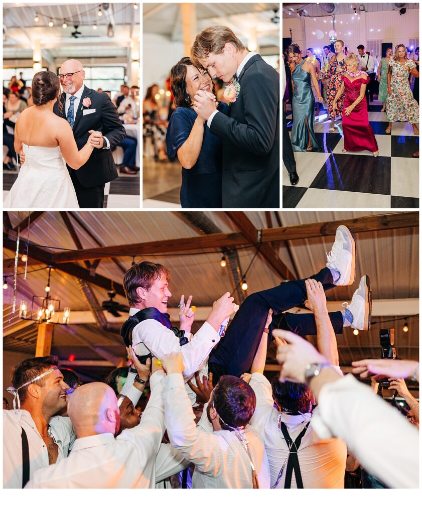 Wedding party dancing at southern oaks in Lexington,sc