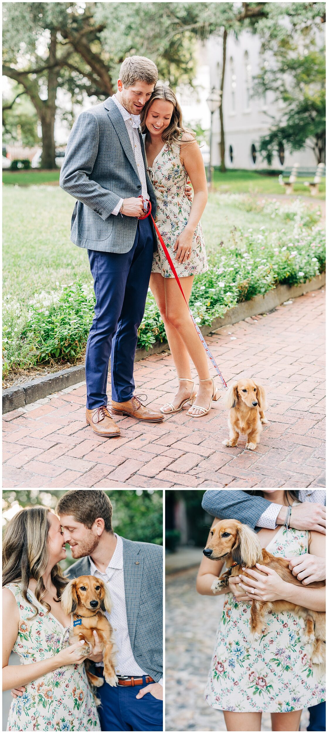 Charleston, SC Engagement Session family with their dong
