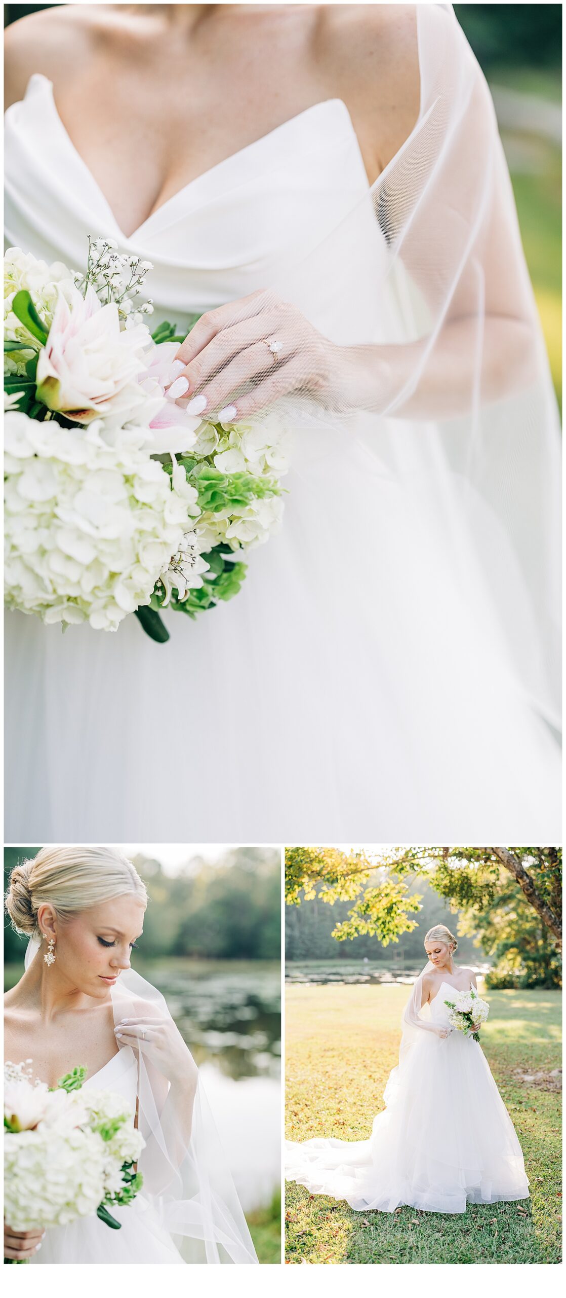 close up of rings and flowers by the pond