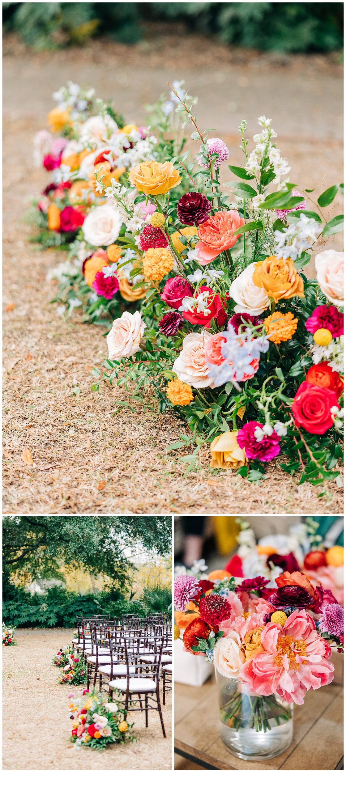 wedding flowers and reception set up