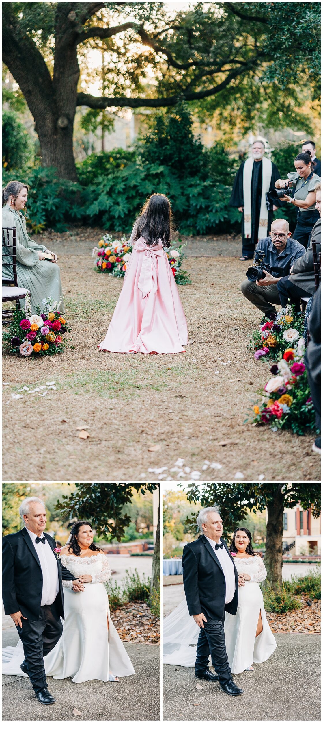 bride walks down the isle with father