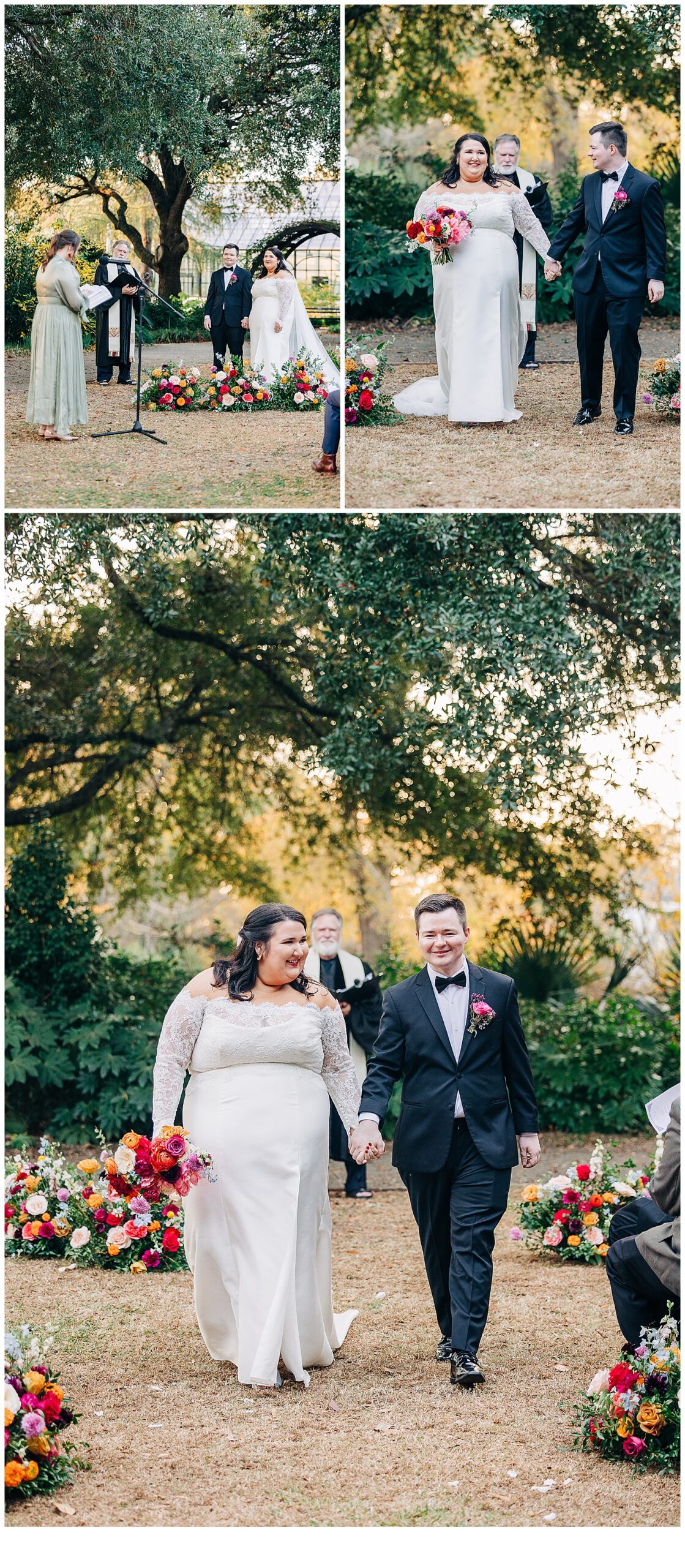 husband and wife walk the isle