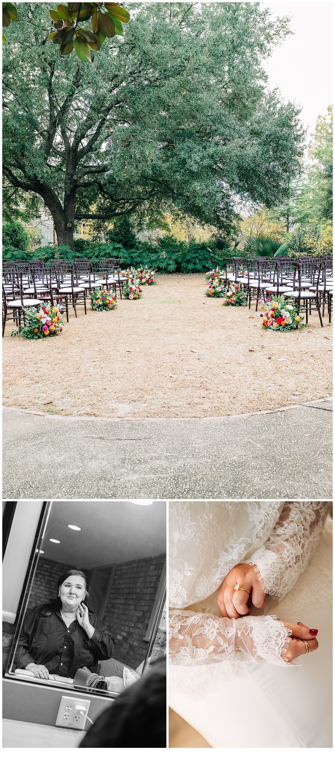 bridal pictures, and picture of the outside reception set up