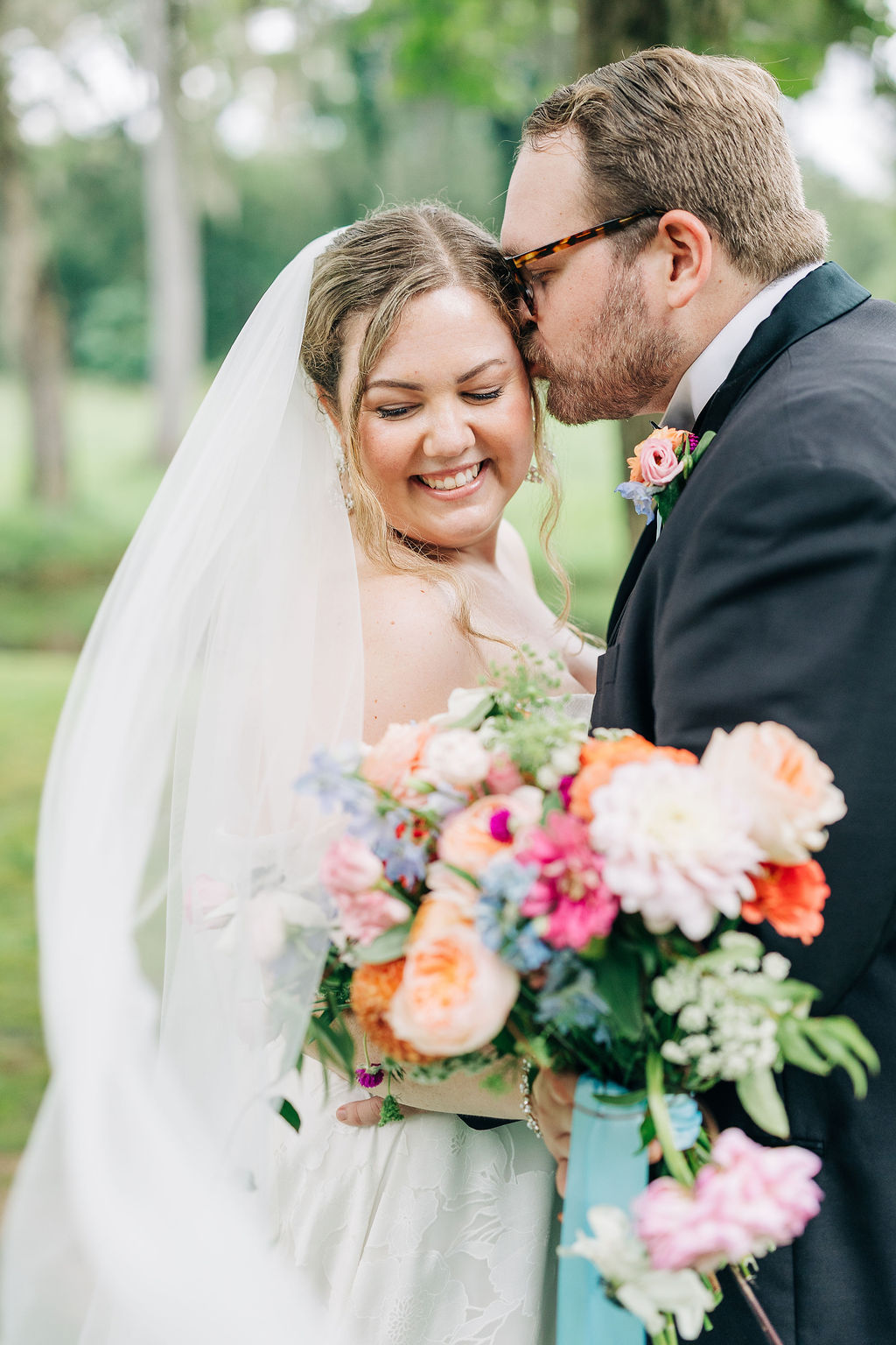 Romantic bride and groom portrait captured through wedding photography and videography in Columbia, SC