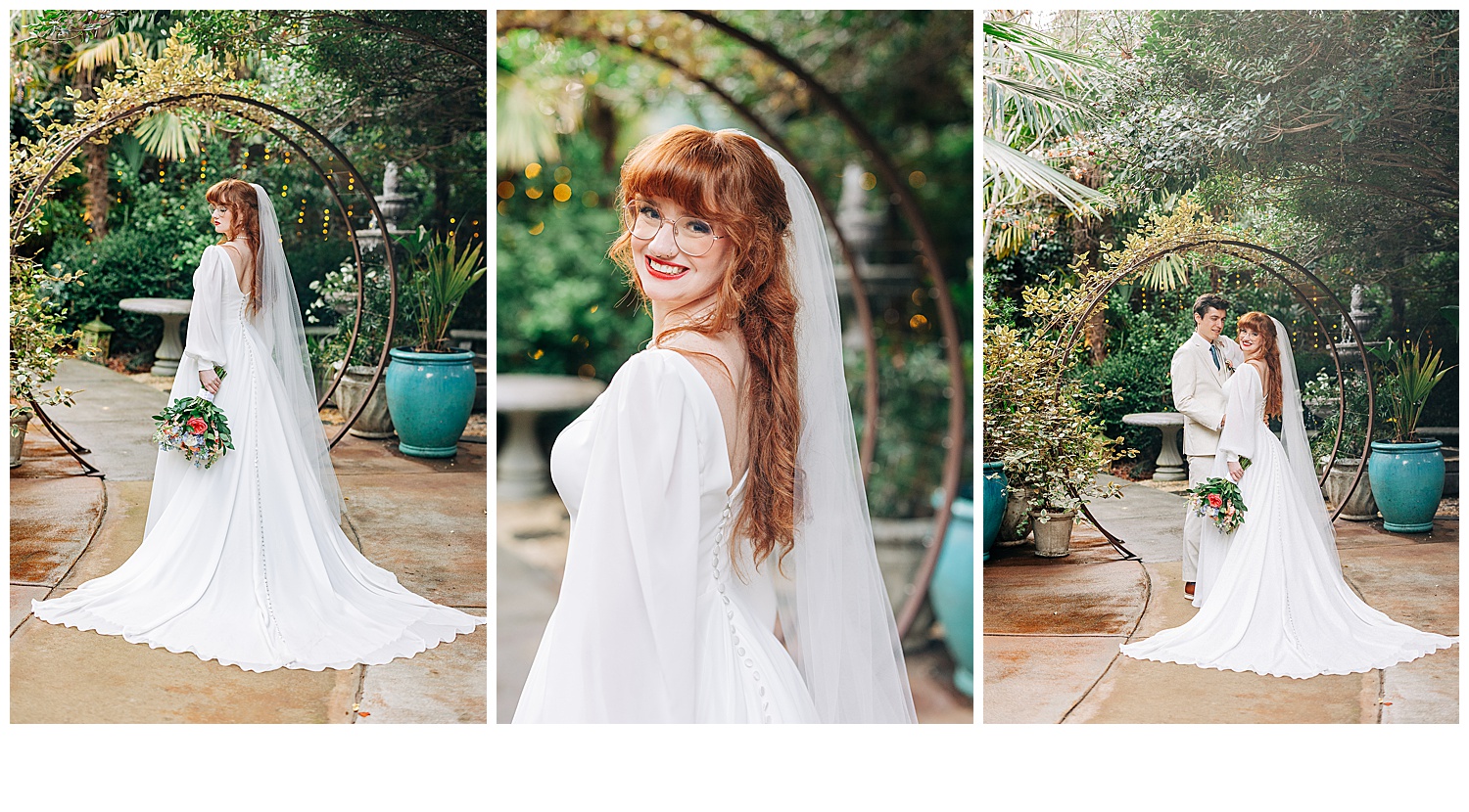 Bride with red hair on her wedding day
